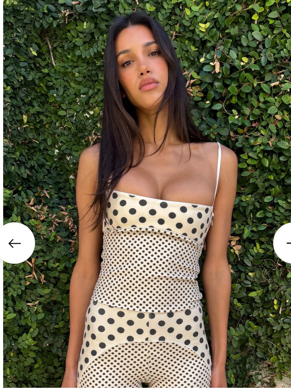 MIAOU Stella Tank Nude Polka Dot Women's Top